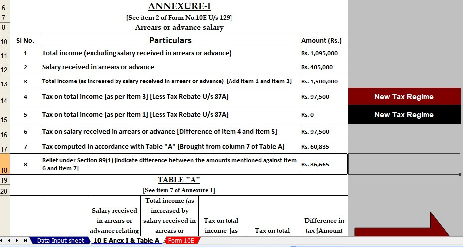 Download Automatic Income Tax Form 10E for FY 2026-27